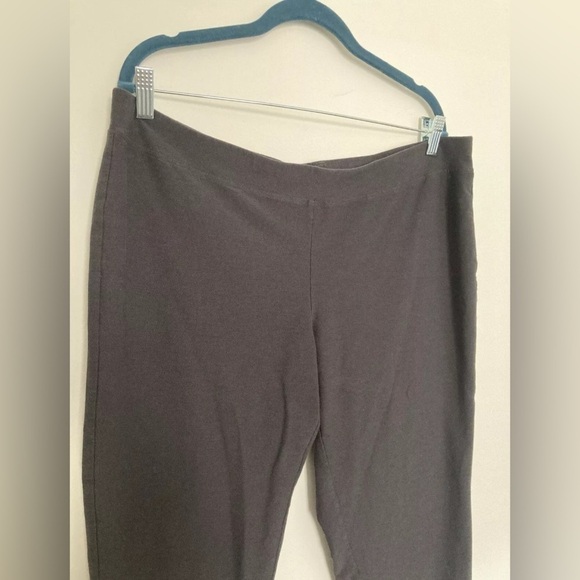 Eileen Fisher Pants XL Gray/Black Straight Leg Ponte Knit Pull On Crop - Picture 2 of 6